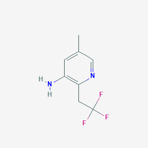 molecular formula C8H9F3N2 B12974040 5-Methyl-2-(2,2,2-trifluoroethyl)pyridin-3-amine 