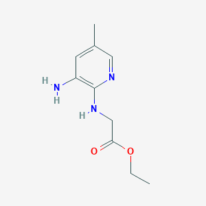 molecular formula C10H15N3O2 B12974047 Ethyl (3-amino-5-methylpyridin-2-yl)glycinate 