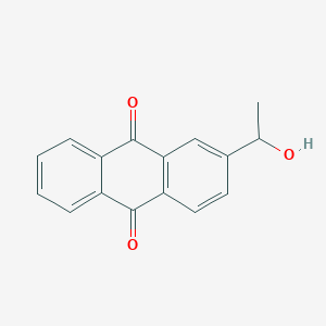 molecular formula C16H12O3 B12974059 2-(1-Hydroxyethyl)anthracene-9,10-dione 