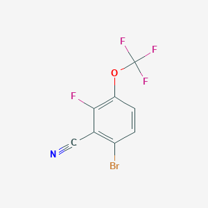 molecular formula C8H2BrF4NO B12974094 6-Bromo-2-fluoro-3-(trifluoromethoxy)benzonitrile 