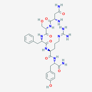 molecular formula C31H44N10O8 B129741 Asparaginyl-seryl-phenylalanyl-arginyl-tyrosinamide CAS No. 151937-05-2