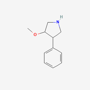 molecular formula C11H15NO B12974180 3-Methoxy-4-phenylpyrrolidine 