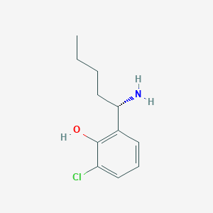 molecular formula C11H16ClNO B12974185 (S)-2-(1-Aminopentyl)-6-chlorophenol 