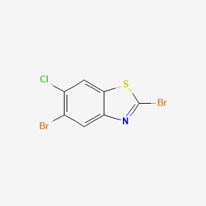 molecular formula C7H2Br2ClNS B12974188 2,5-Dibromo-6-chlorobenzo[d]thiazole 