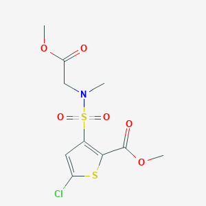 molecular formula C10H12ClNO6S2 B12974247 Methyl 5-chloro-3-(N-(2-methoxy-2-oxoethyl)-N-methylsulfamoyl)thiophene-2-carboxylate 