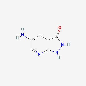 molecular formula C6H6N4O B12974253 5-Amino-1H-pyrazolo[3,4-b]pyridin-3(2H)-one 