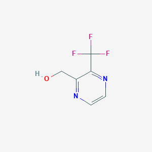 molecular formula C6H5F3N2O B12974322 (3-(Trifluoromethyl)pyrazin-2-yl)methanol 