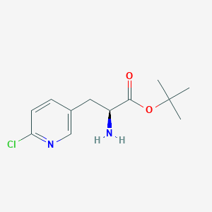 molecular formula C12H17ClN2O2 B12974324 tert-Butyl (S)-2-amino-3-(6-chloropyridin-3-yl)propanoate 
