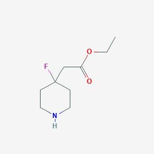 molecular formula C9H16FNO2 B12974326 Ethyl 2-(4-fluoropiperidin-4-yl)acetate 