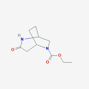 molecular formula C10H16N2O3 B1297435 3-Oxo-2,6-diaza-bicyclo[3.2.2]nonane-6-carboxylic acid ethyl ester CAS No. 220828-11-5