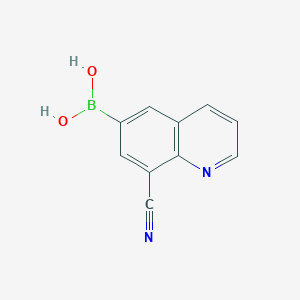 molecular formula C10H7BN2O2 B12974404 (8-Cyanoquinolin-6-yl)boronic acid 