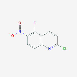 molecular formula C9H4ClFN2O2 B12974417 2-Chloro-5-fluoro-6-nitroquinoline 