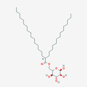 molecular formula C38H74O7 B12974431 ((3R,4R,5S,6R)-3,4,5,6-Tetrahydroxytetrahydro-2H-pyran-2-yl)methyl 2-tetradecyloctadecanoate 