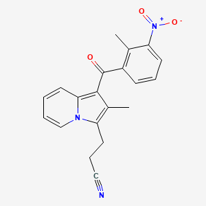 molecular formula C20H17N3O3 B12974432 3-(2-Methyl-1-(2-methyl-3-nitrobenzoyl)indolizin-3-yl)propanenitrile 