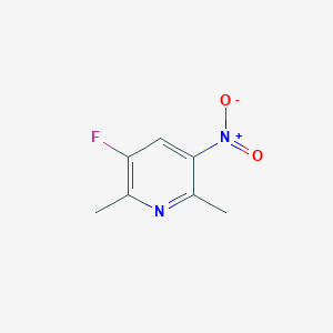 molecular formula C7H7FN2O2 B12974436 3-Fluoro-2,6-dimethyl-5-nitropyridine 