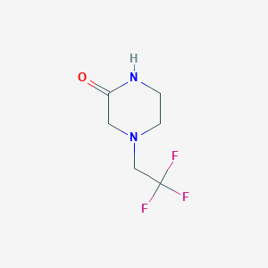 molecular formula C6H9F3N2O B12974442 4-(2,2,2-Trifluoroethyl)piperazin-2-one 