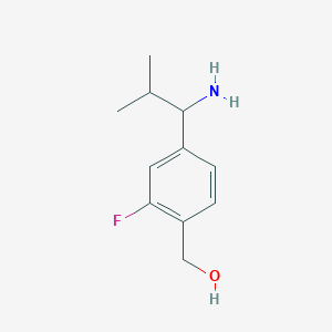 molecular formula C11H16FNO B12974463 (4-(1-Amino-2-methylpropyl)-2-fluorophenyl)methanol 