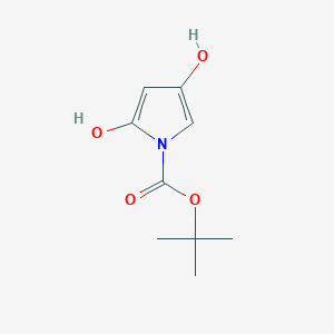 molecular formula C9H13NO4 B12974469 tert-Butyl 2,4-dihydroxy-1H-pyrrole-1-carboxylate 