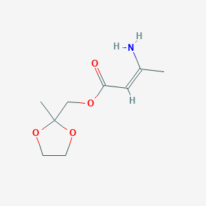 molecular formula C9H15NO4 B12974498 (2-Methyl-1,3-dioxolan-2-yl)methyl (Z)-3-aminobut-2-enoate 