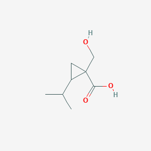 molecular formula C8H14O3 B12974500 1-(Hydroxymethyl)-2-isopropylcyclopropane-1-carboxylic acid 