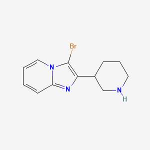 molecular formula C12H14BrN3 B12974517 3-Bromo-2-(piperidin-3-yl)imidazo[1,2-a]pyridine 