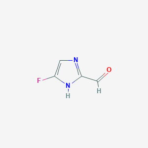 molecular formula C4H3FN2O B12974542 5-Fluoro-1H-imidazole-2-carbaldehyde 