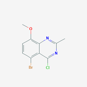 molecular formula C10H8BrClN2O B12974545 5-Bromo-4-chloro-8-methoxy-2-methylquinazoline 