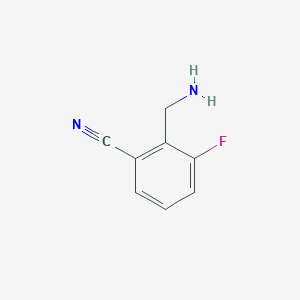 molecular formula C8H7FN2 B12974557 2-(Aminomethyl)-3-fluorobenzonitrile 