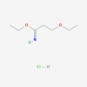 molecular formula C7H16ClNO2 B12974563 Ethyl 3-ethoxypropanimidate hydrochloride CAS No. 20914-92-5