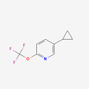 molecular formula C9H8F3NO B12974567 5-Cyclopropyl-2-(trifluoromethoxy)pyridine 