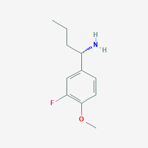 molecular formula C11H16FNO B12974568 (S)-1-(3-Fluoro-4-methoxyphenyl)butan-1-amine 