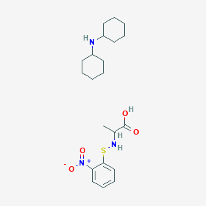 molecular formula C21H33N3O4S B12974570 Dicyclohexylamine ((2-nitrophenyl)thio)-DL-alaninate 