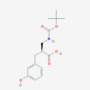 molecular formula C15H21NO5 B12974589 (S)-3-((tert-Butoxycarbonyl)amino)-2-(3-hydroxybenzyl)propanoic acid 