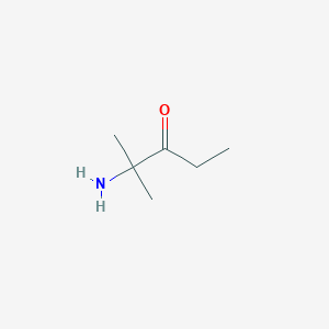 molecular formula C6H13NO B12974630 2-Amino-2-methylpentan-3-one CAS No. 500168-09-2