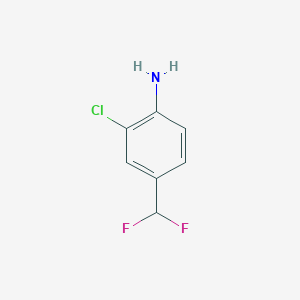 molecular formula C7H6ClF2N B12974648 2-Chloro-4-(difluoromethyl)aniline 