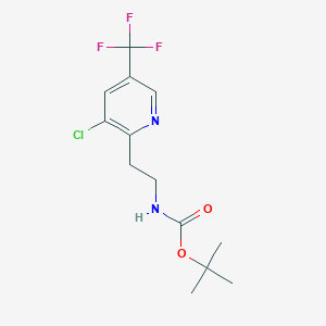 molecular formula C13H16ClF3N2O2 B12974659 tert-Butyl (2-(3-chloro-5-(trifluoromethyl)pyridin-2-yl)ethyl)carbamate 