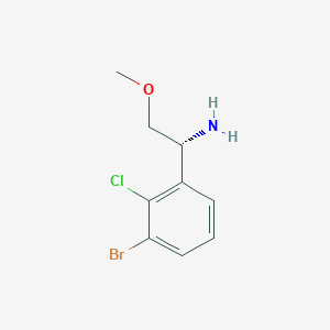 molecular formula C9H11BrClNO B12974664 (R)-1-(3-Bromo-2-chlorophenyl)-2-methoxyethanamine 