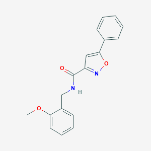 molecular formula C18H16N2O3 B129747 N-[(2-methoxyphenyl)methyl]-5-phenyl-1,2-oxazole-3-carboxamide CAS No. 148465-45-6