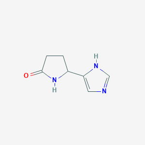 molecular formula C7H9N3O B12974721 5-(1H-Imidazol-5-yl)pyrrolidin-2-one 