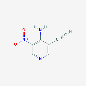 molecular formula C7H5N3O2 B12974734 3-Ethynyl-5-nitropyridin-4-amine 