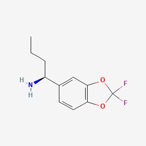 molecular formula C11H13F2NO2 B12974766 (S)-1-(2,2-difluorobenzo[d][1,3]dioxol-5-yl)butan-1-amine 