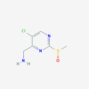 molecular formula C6H8ClN3OS B12974773 (5-Chloro-2-(methylsulfinyl)pyrimidin-4-yl)methanamine 