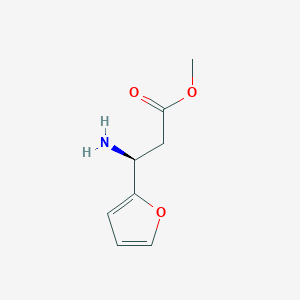 molecular formula C8H11NO3 B12974793 methyl (3S)-3-amino-3-(furan-2-yl)propanoate 