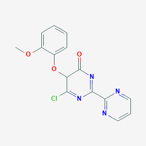 molecular formula C15H11ClN4O3 B12974796 6-Chloro-5-(2-methoxyphenoxy)-[2,2'-bipyrimidin]-4(5H)-one 