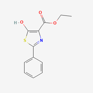 molecular formula C12H11NO3S B12974812 Ethyl 5-hydroxy-2-phenylthiazole-4-carboxylate 