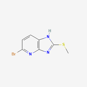 molecular formula C7H6BrN3S B12974840 5-Bromo-2-(methylthio)-3H-imidazo[4,5-b]pyridine 