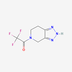 molecular formula C7H7F3N4O B12974844 2,2,2-Trifluoro-1-(3,4,6,7-tetrahydro-5H-[1,2,3]triazolo[4,5-c]pyridin-5-yl)ethan-1-one 