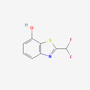 molecular formula C8H5F2NOS B12974852 2-(Difluoromethyl)benzo[d]thiazol-7-ol 