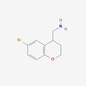 molecular formula C10H12BrNO B12974860 (6-Bromochroman-4-yl)methanamine 