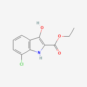 molecular formula C11H10ClNO3 B12974861 Ethyl 7-chloro-3-hydroxy-1H-indole-2-carboxylate 